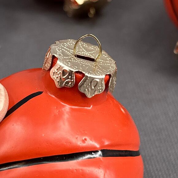 VTG Glass Basketball Christmas Ornaments Set 7 Sporty Athlete Team Player Y2K - Picture 10 of 16